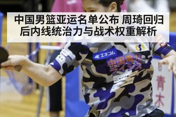 中国男篮亚运名单公布 周琦回归后内线统治力与战术权重解析